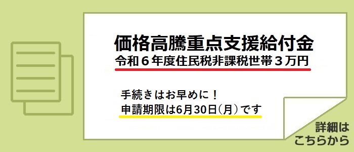 令和6年度価格高騰重点支援給付金（非課税世帯3万円）