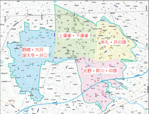 画像：4地区分けの市内地図画像（拡大画像へのリンク）