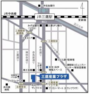 画像：三鷹産業プラザの地図画像（拡大画像へのリンク）