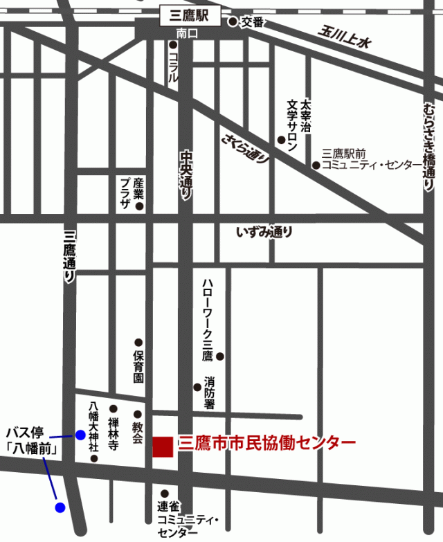 画像：市民協働センターの地図画像