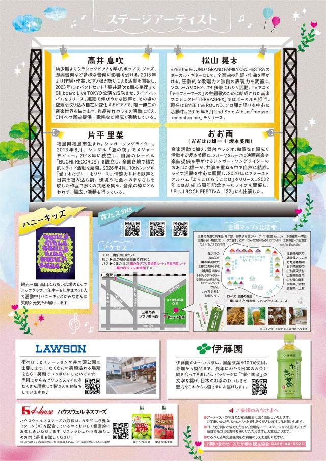 画像：三鷹の森フェスティバルチラシ裏