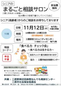 画像：シニアのまるごと相談サロンのチラシ画像（拡大画像へのリンク）