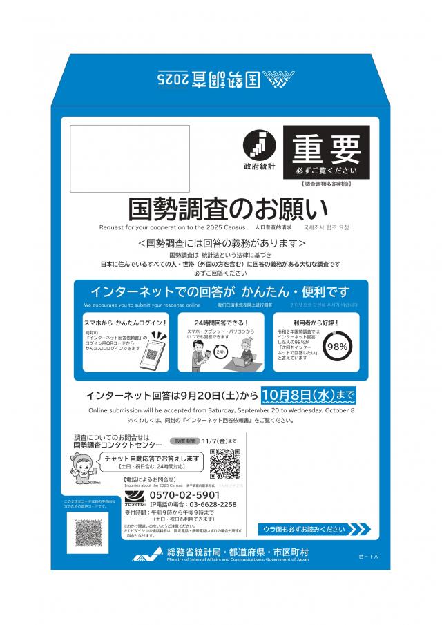 画像：調査書類が入っている封筒の画像