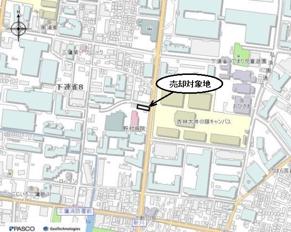 画像：売却対象地の案内図