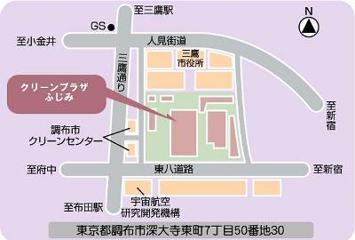 画像：クリーンプラザふじみの場所を記載した地図