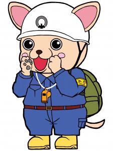 画像：三鷹市防災キャラクター「じじょまる」のイラスト画像（拡大画像へのリンク）