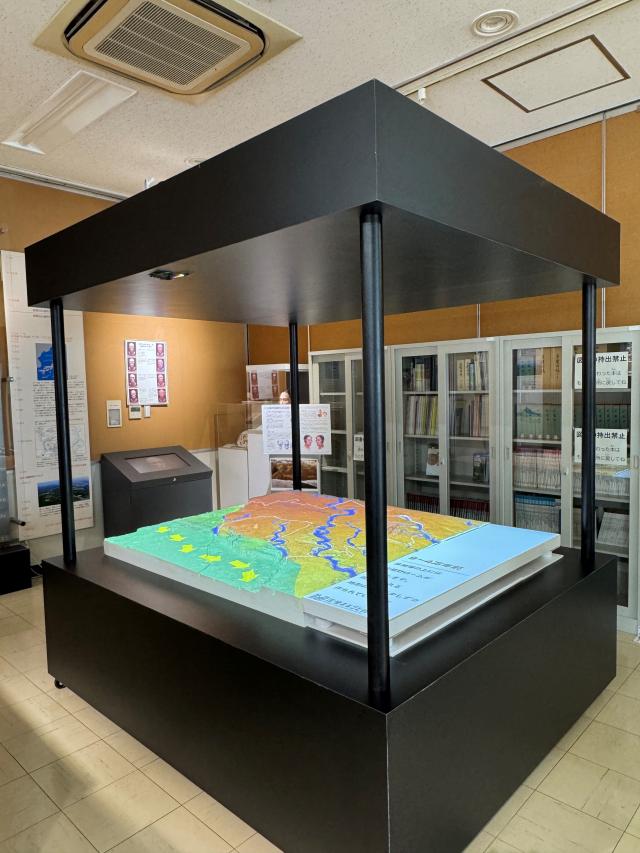 画像：展示されている三鷹市周辺の地形模型