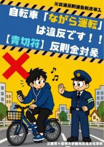 画像：作成した交通安全ポスターのイラスト（拡大画像へのリンク）
