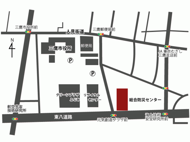 画像：元気創造プラザの周辺地図