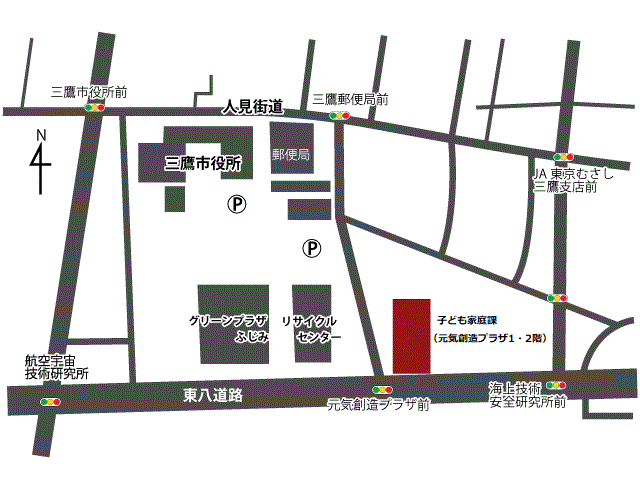 画像：元気創造プラザの地図