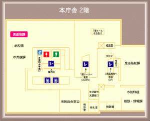 画像：本庁舎2階のフロア図（拡大画像へのリンク）