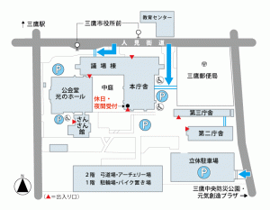 画像：市民センター内の施設の場所を記載した地図（拡大画像へのリンク）