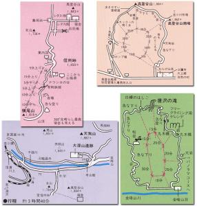 画像：地図イラスト・各コースの道順、所要時間など（拡大画像へのリンク）