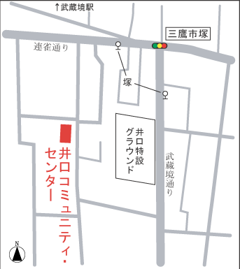 画像：井口コミュニティ・センターの地図