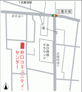 画像：井口コミュニティ・センターの地図（拡大画像へのリンク）