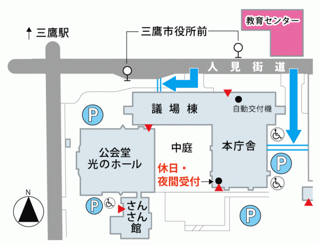 画像：教育センター周辺の地図