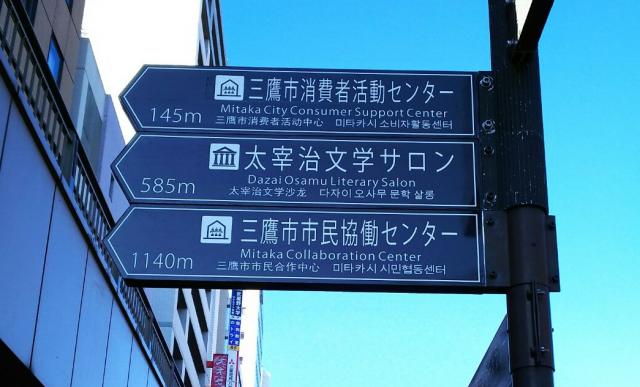 画像：三鷹駅付近に設置されている多言語案内標識