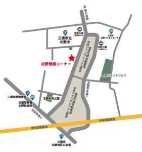 画像：大沢コミュニティ・センターの地図（拡大画像へのリンク）