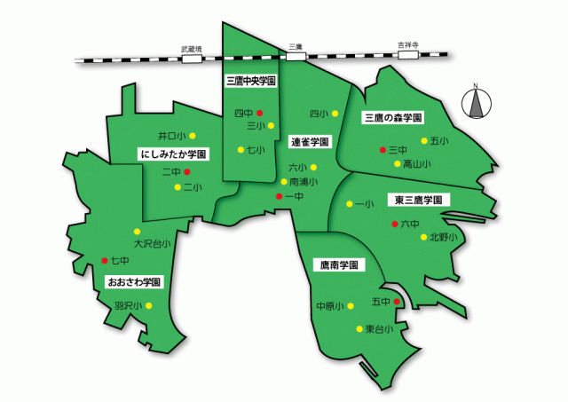 画像：学園の配置地図