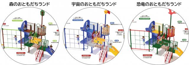 画像：3つのパースが並んでいる図