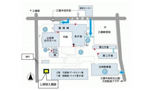 画像：しにょうとうにゅうしせつあんないず