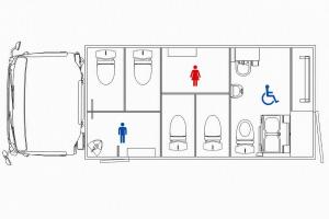 画像：トイレカーレイアウト図（拡大画像へのリンク）